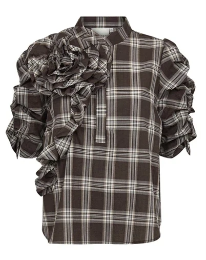 Gossia - Zabinago Blouse - Brown Checks